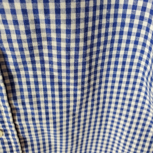 Chaps  Button Down Gingham Shirt 18M Blue White - Picture 5 of 9